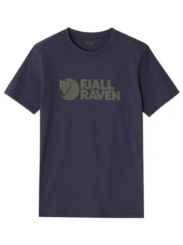 87310 560 Logo Navy Men's Short Sleeve T-Shirt - FJALL RAVEN - BALAAN 2