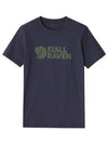 Men's Logo T Shirt Navy - FJALL RAVEN - BALAAN 3