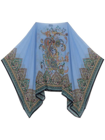 Etro Silk Poncho, Women's, Blue - ETRO - BALAAN 1