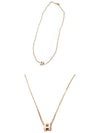 Mini Pop H Pendant Rose Gold & Blanc - HERMES - BALAAN 5