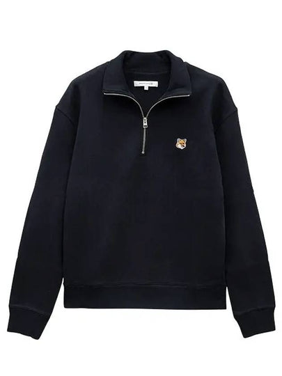 Fox Head Patch Half Zipper Sweatshirt Black - MAISON KITSUNE - BALAAN 2