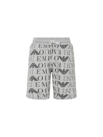 UNDERWEAR Men s Logo Pattern String Lounge Shorts Melange Gray - EMPORIO ARMANI - BALAAN 1