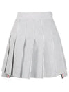 Women's Mini Drop Back Seersucker Pleated Skirt Grey - THOM BROWNE - BALAAN 2