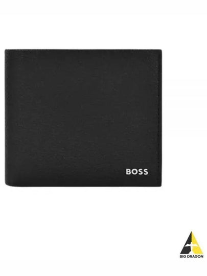 Logo Lettering Leather Half Wallet Black - HUGO BOSS - BALAAN 2