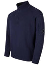 Lambswool GRS Half Zip Up Knit Top Total Eclipse - CP COMPANY - BALAAN 4