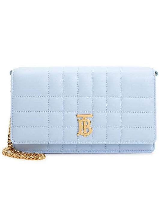 Quilted Leather Lola Clutch Bag Blue - BURBERRY - BALAAN 2