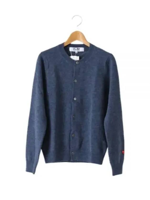 Red Heart Wappen Wool Cardigan Navy - COMME DES GARCONS - BALAAN 2