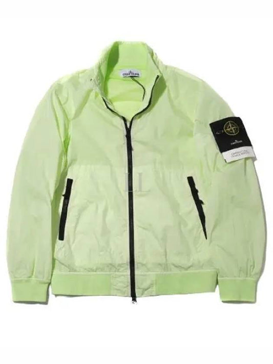 Garment Dyed Crinkle Reps Nylon Zip-up Jacket Lime - STONE ISLAND - BALAAN 2