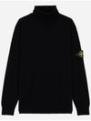 Logo Patch Wool Turtleneck Black - STONE ISLAND - BALAAN 2