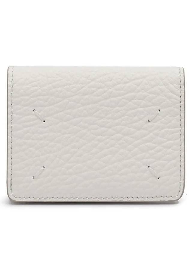 Signature Stitch Trifold Leather Half Wallet White - MAISON MARGIELA - BALAAN 3