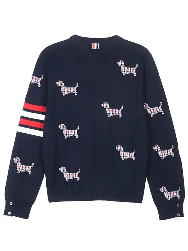 4-Bar Relaxed Hector Pullover Wool Knit Top Navy - THOM BROWNE - BALAAN 5