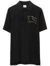 Check EKD Logo Print Cotton Polo Shirt Black - BURBERRY - BALAAN 2