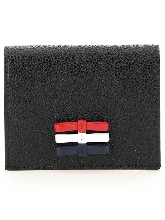 Peple Grain Card Wallet Black - THOM BROWNE - BALAAN 1