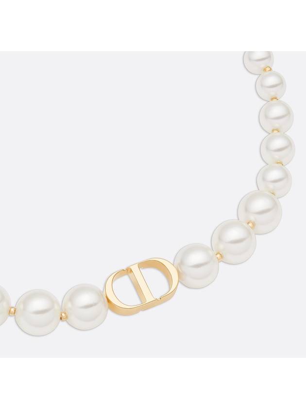 CD Logo 30 Montaigne Pearl Choker Necklace Gold - DIOR - BALAAN 3