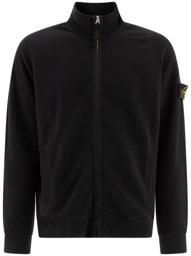 Logo Patch Zipper Zip-Up Jacket Black - STONE ISLAND - BALAAN 1