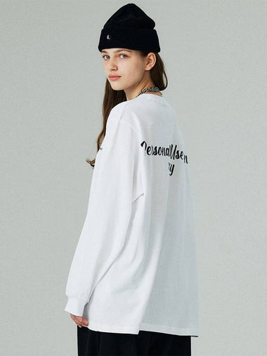 Overfit Personality Printing Long Sleeve T-Shirt White - LMN3011 - BALAAN 1