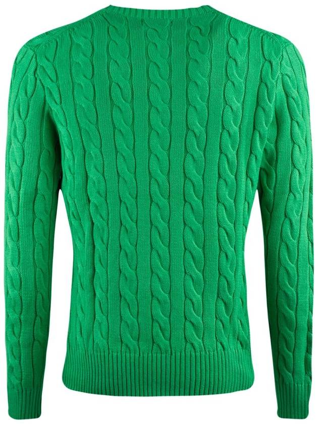 Ralph Lauren Green Braided Cotton Sweater - RALPH LAUREN - BALAAN 2