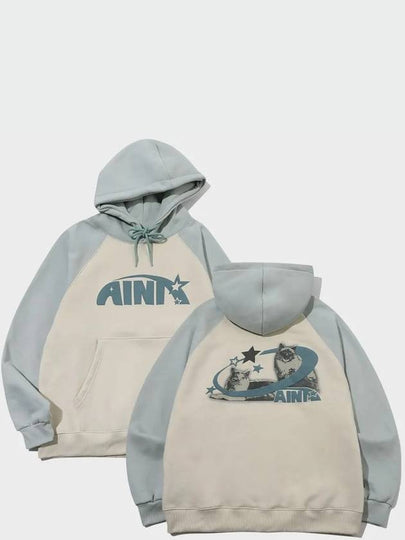 AiNI Cat Raglan Hoodie Mint Beige - CPGN STUDIO - BALAAN 2