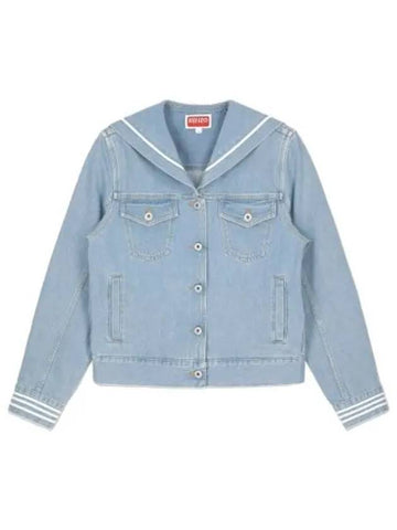 bleach denim jacket blue jumper - KENZO - BALAAN 1