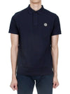 Pique Stretch Cotton Short Sleeve Polo Shirt Navy - STONE ISLAND - BALAAN 3