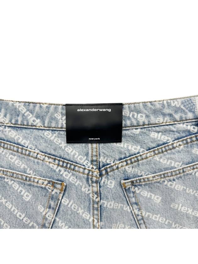 All-Over Logo Bite High Waist Denim Shorts Blue - ALEXANDER WANG - BALAAN 6