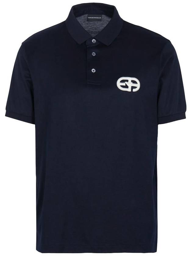 Logo Patch Button Polo Shirt 8N1FB61JUVZ - EMPORIO ARMANI - BALAAN 2