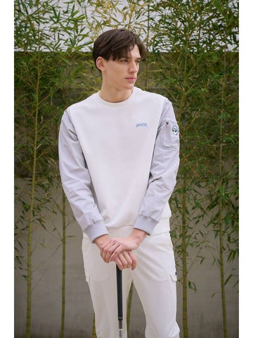 Swag Ball Woven Hybrid Sweatshirt White - GOXO - BALAAN 1