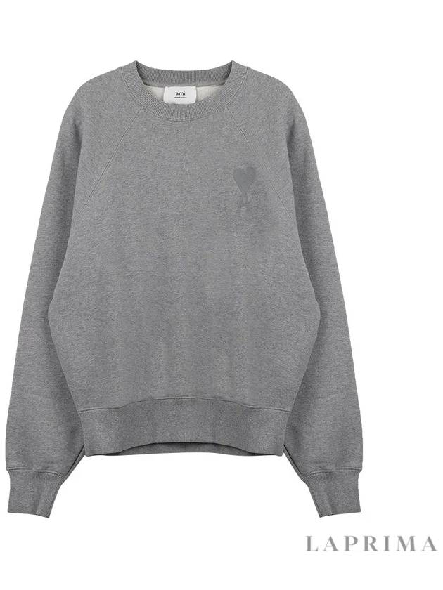 Big Heart Logo Sweatshirt Grey - AMI - BALAAN 9