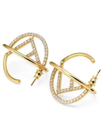 Women's F Is Fendi Earrings Gold - FENDI - BALAAN 1