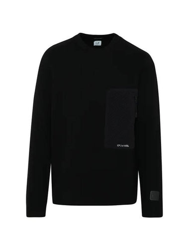 Pocket Zipper Wool Knit Top Light Black - CP COMPANY - BALAAN 1