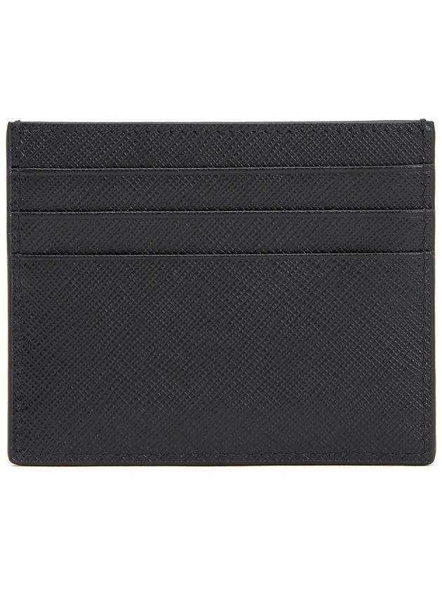 Saffiano Leather Triangle Logo Card Wallet Black Gold - PRADA - BALAAN 3