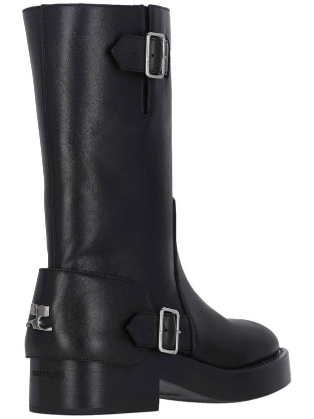 Americana Harness Leather Middle Boots Black - COURREGES - BALAAN 5