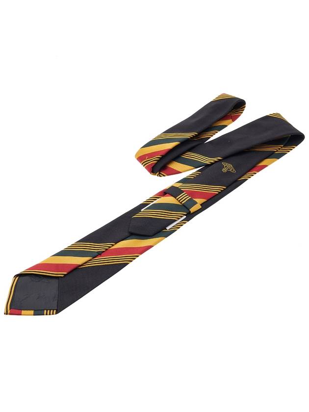 Classic Striped Silk Tie Black - VIVIENNE WESTWOOD - BALAAN 5