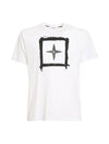 Stencil Two Logo Short Sleeve T-Shirt White - STONE ISLAND - BALAAN 2