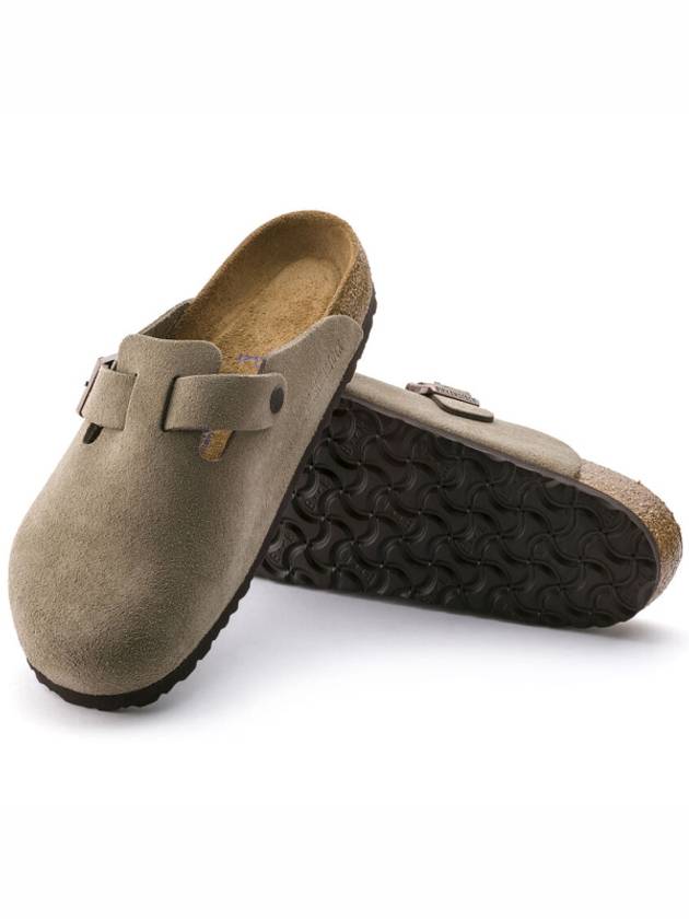 Boston Soft Footbed Suede Medium Narrow Slippers Taupe - BIRKENSTOCK - BALAAN 5