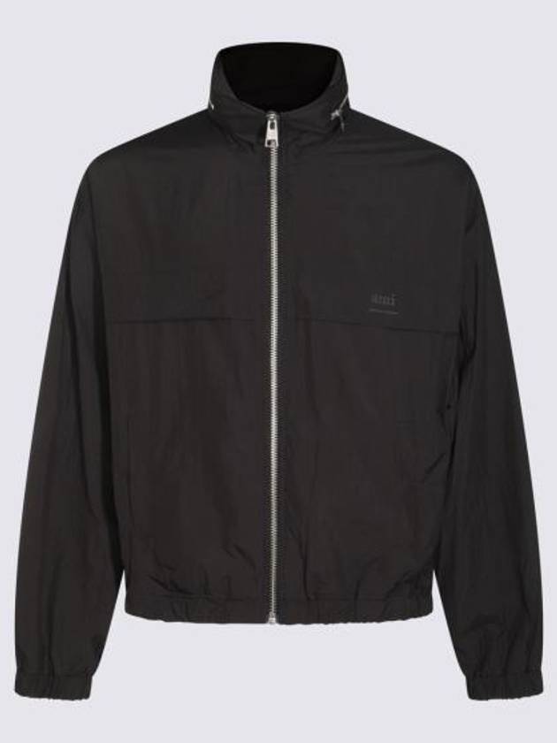 Alexandre Mattiussi Logo Print Windbreaker Black - AMI - BALAAN 2