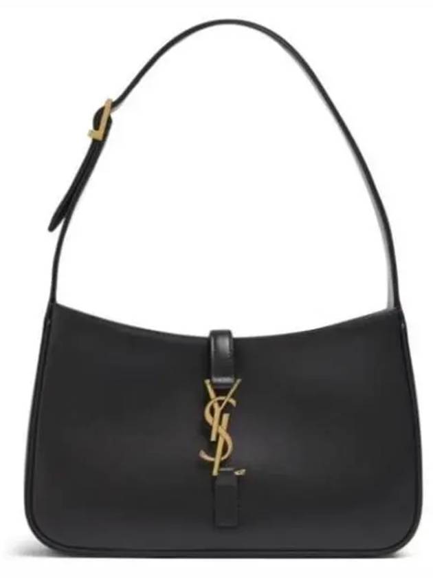 Le 5 A 7 Smooth Leather Hobo Shoulder Bag Black - SAINT LAURENT - BALAAN 2