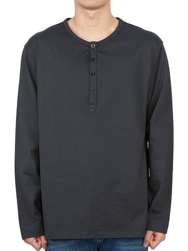 Henley Long Sleeve T-Shirt Charcoal - TEN C - BALAAN 1