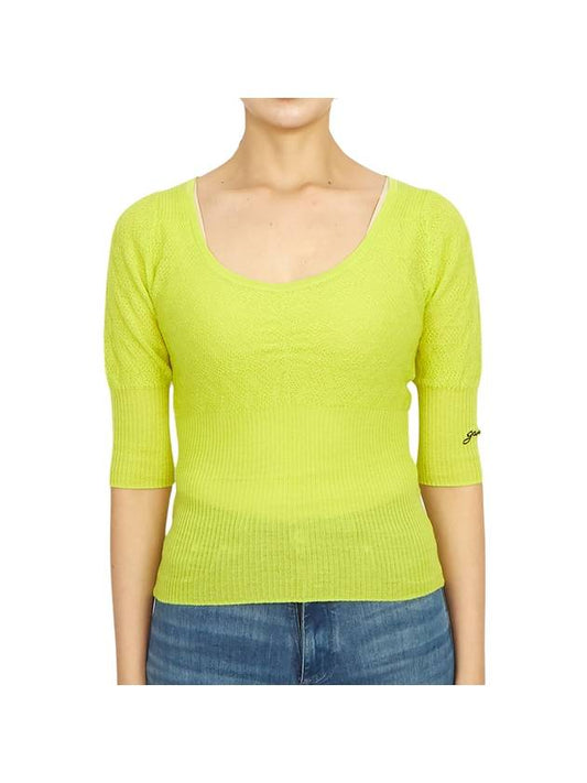 Merino Wool Knit Top Green - GANNI - BALAAN 2