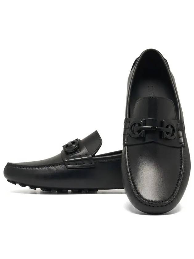 Gancini Ornament Driving Shoes Black - SALVATORE FERRAGAMO - BALAAN 4