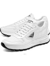 Prax 01 Re-Nylon Brushed Leather Low-Top Sneakers White - PRADA - BALAAN 3