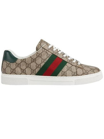 Ace GG Supreme Canvas Low Top Sneakers Beige - GUCCI - BALAAN 2