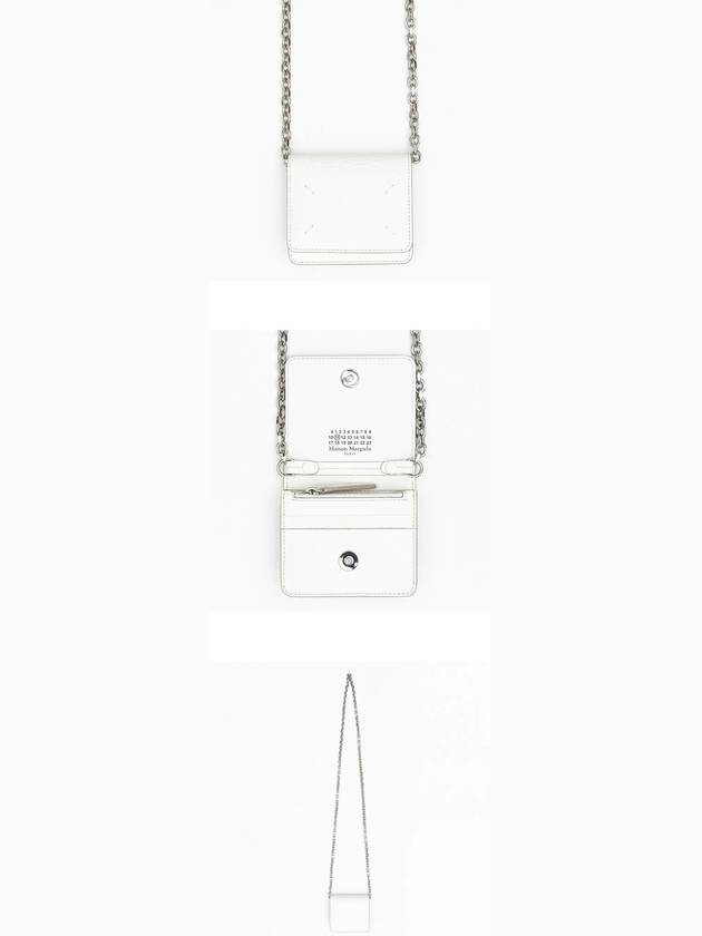 Embroidery Logo Chain Cald Wallet White - MAISON MARGIELA - BALAAN 5