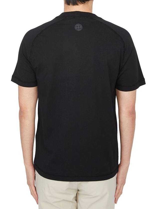 Logo Cotton Short Sleeve T-Shirt Black - STONE ISLAND - BALAAN 4