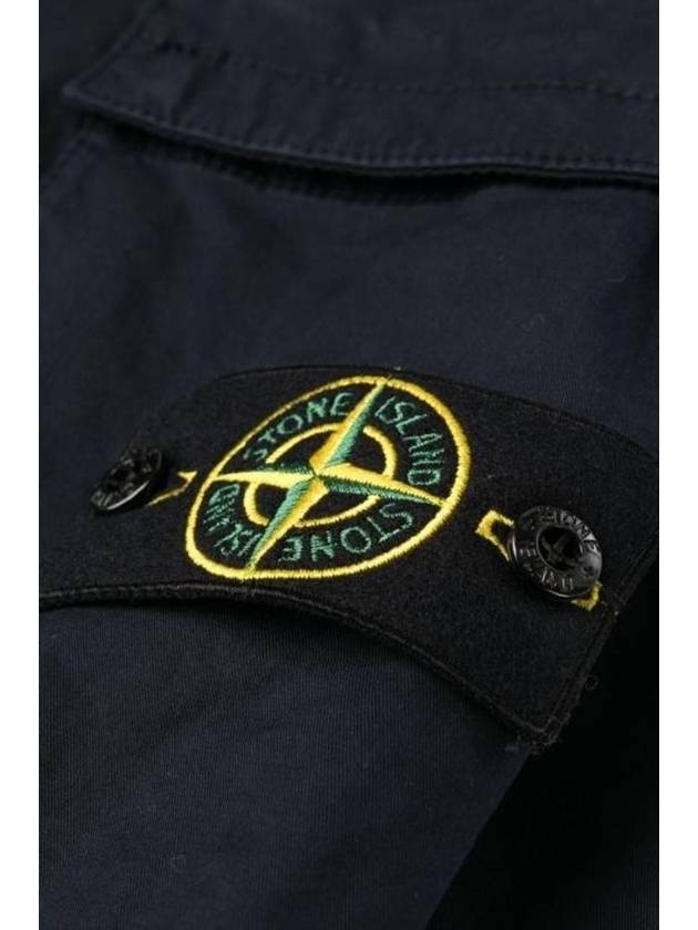 Stretch Cotton Gabardine Garment Dyed Cargo Straight Pants Navy - STONE ISLAND - BALAAN 5