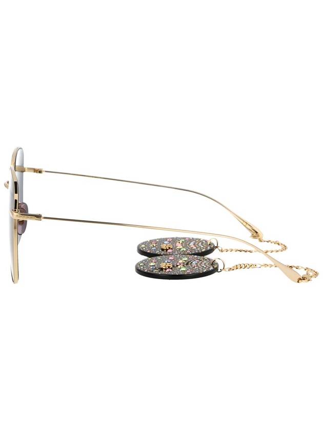 Eyewear Metal Chain Crystal Disco Ball Pendant Sunglasses Black Gold - GUCCI - BALAAN 4