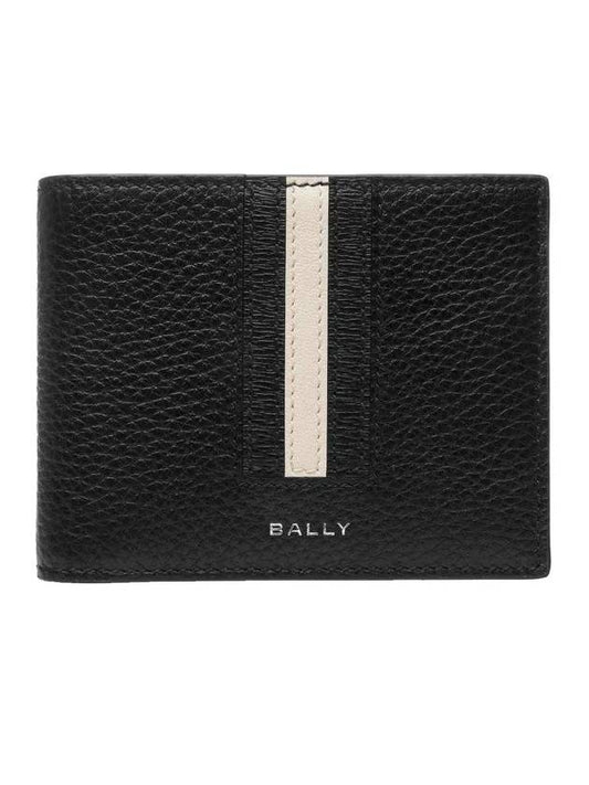 Logo Stripe Half Wallet Black - BALLY - BALAAN 1