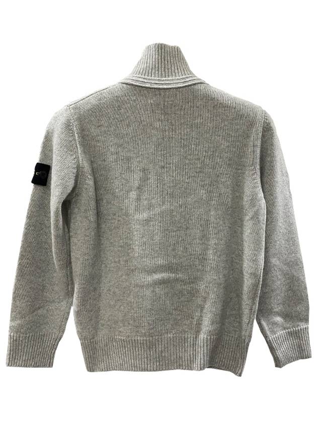 Kids Wool Viscose Nylon Cashmere Cardigan Grey - STONE ISLAND - BALAAN 4