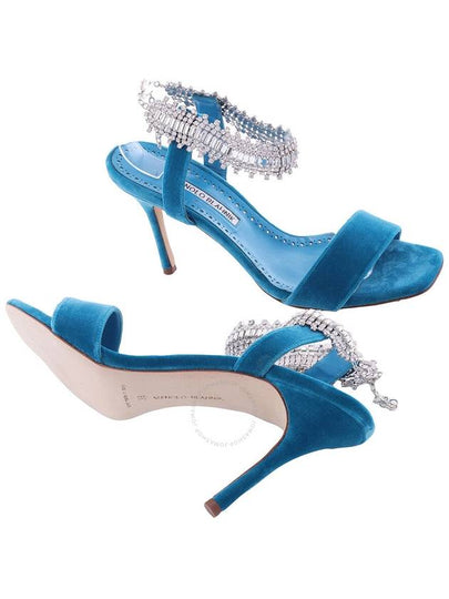 Manolo Blahnik Blue Parinasan Crystal Strap Sandals, Brand Size 36 ( US Size 6 ) - MANOLO BLAHNIK - BALAAN 2