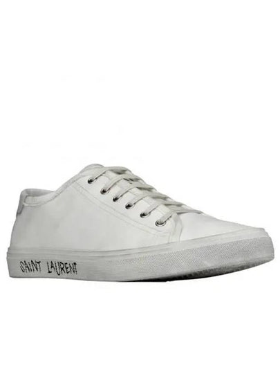 Women's Malibu Canvas Low Top Sneakers White - SAINT LAURENT - BALAAN 2